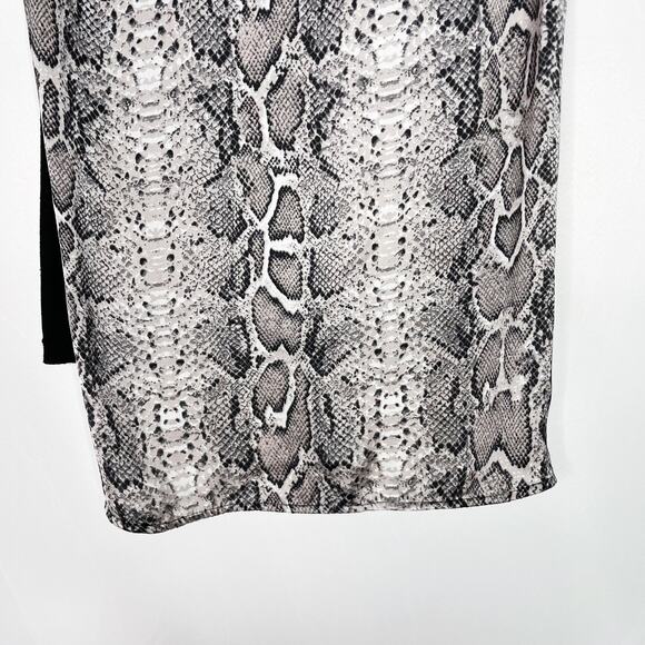Anthropologie I Madeline Large L Black Snakeskin Sleeveless Top High Low Hem - Picture 6 of 9